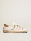 Super-Star LTD sneakers with pink screen printed star and snake-print leather heel tab