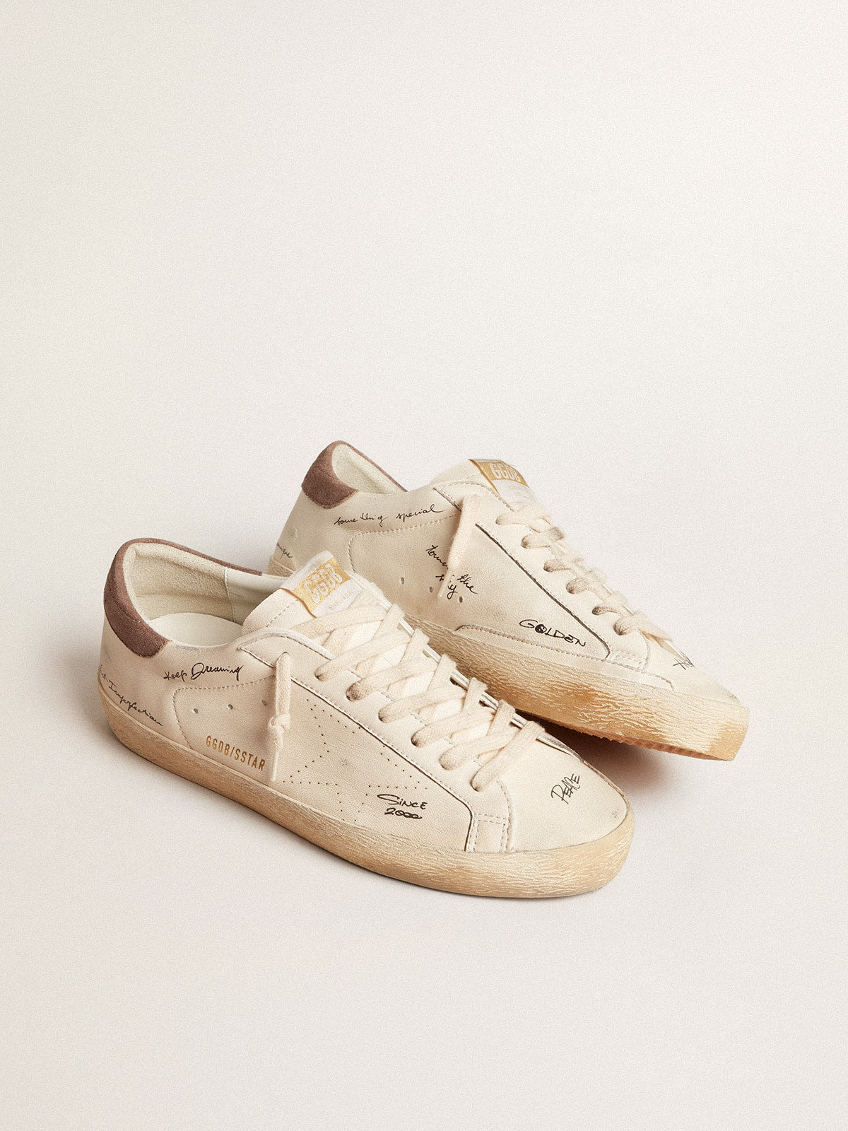 Men's Super-Star in nappa leather with perforated star and suede heel tab