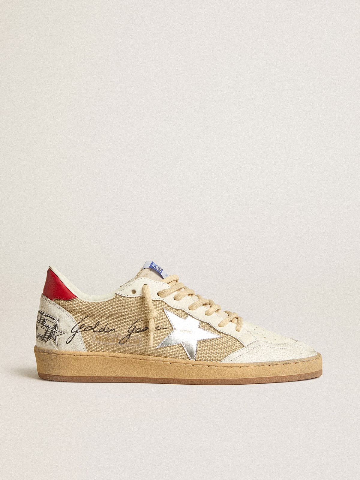 Ball Star LTD in mesh with metallic leather star and red heel tab