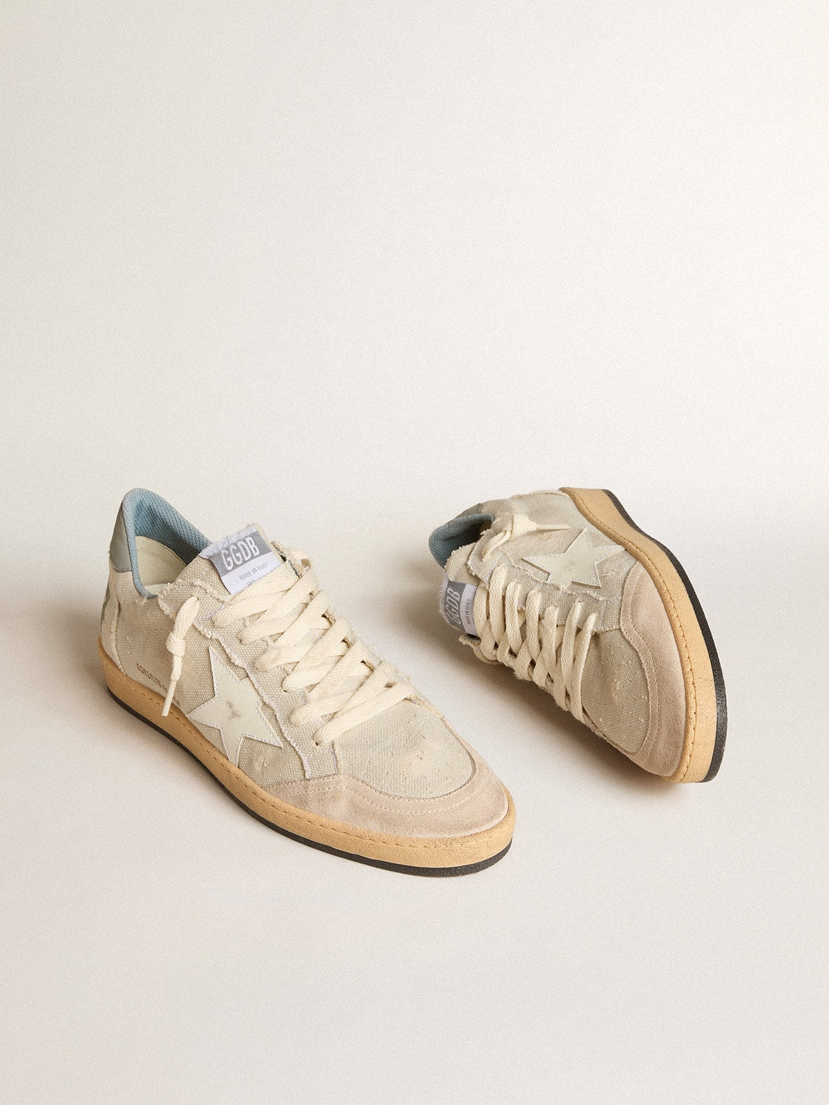 Men's Ball Star LTD in gray canvas with leather star and nubuck heel tab
