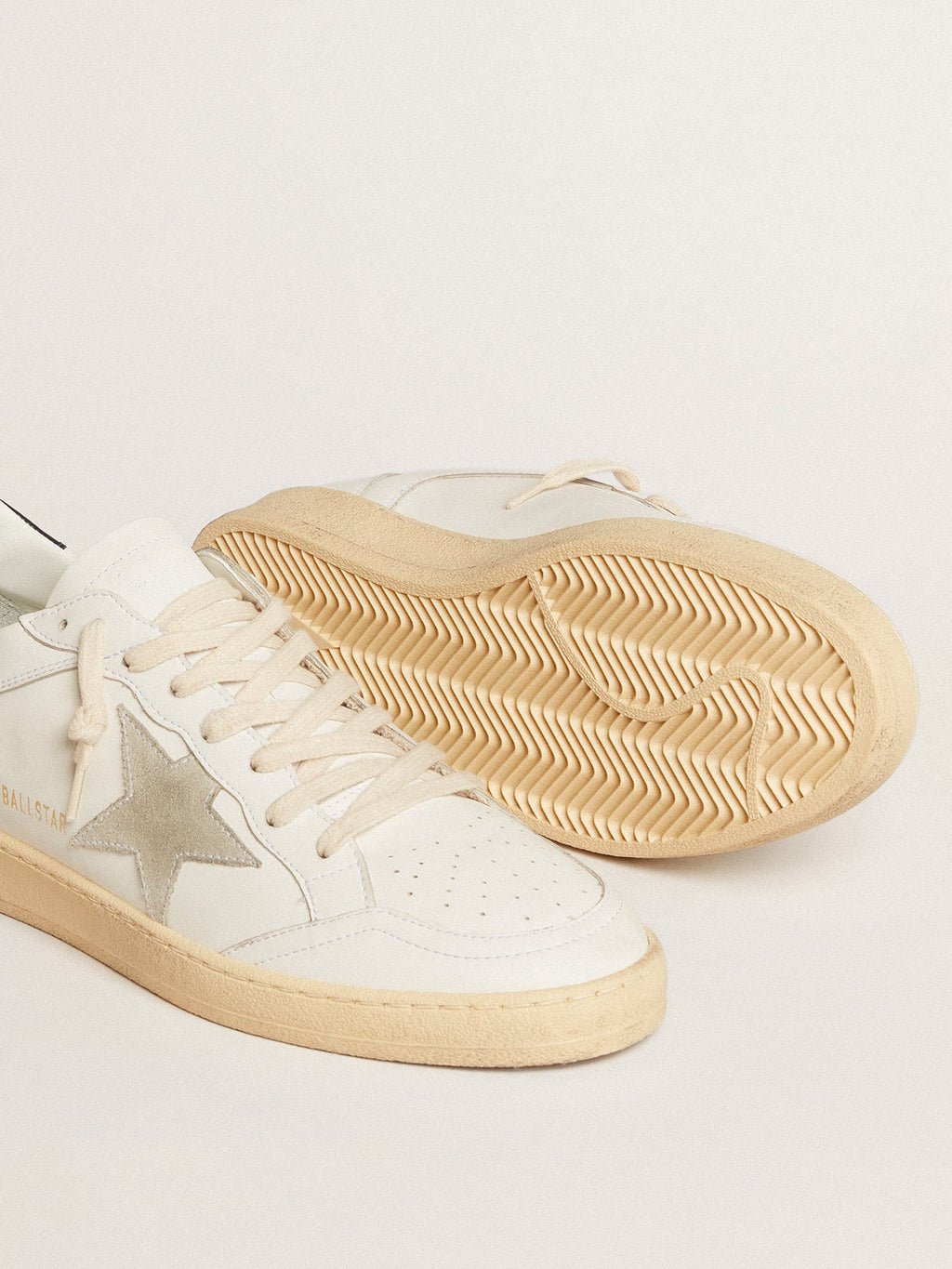 Ball Star with ice-gray suede star and blue leather heel tab