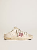 Bio-based Super-Star Sabot with pink glitter star and suede toe