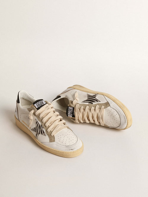 Ball Star LTD with zebra-print star and metallic leather insert