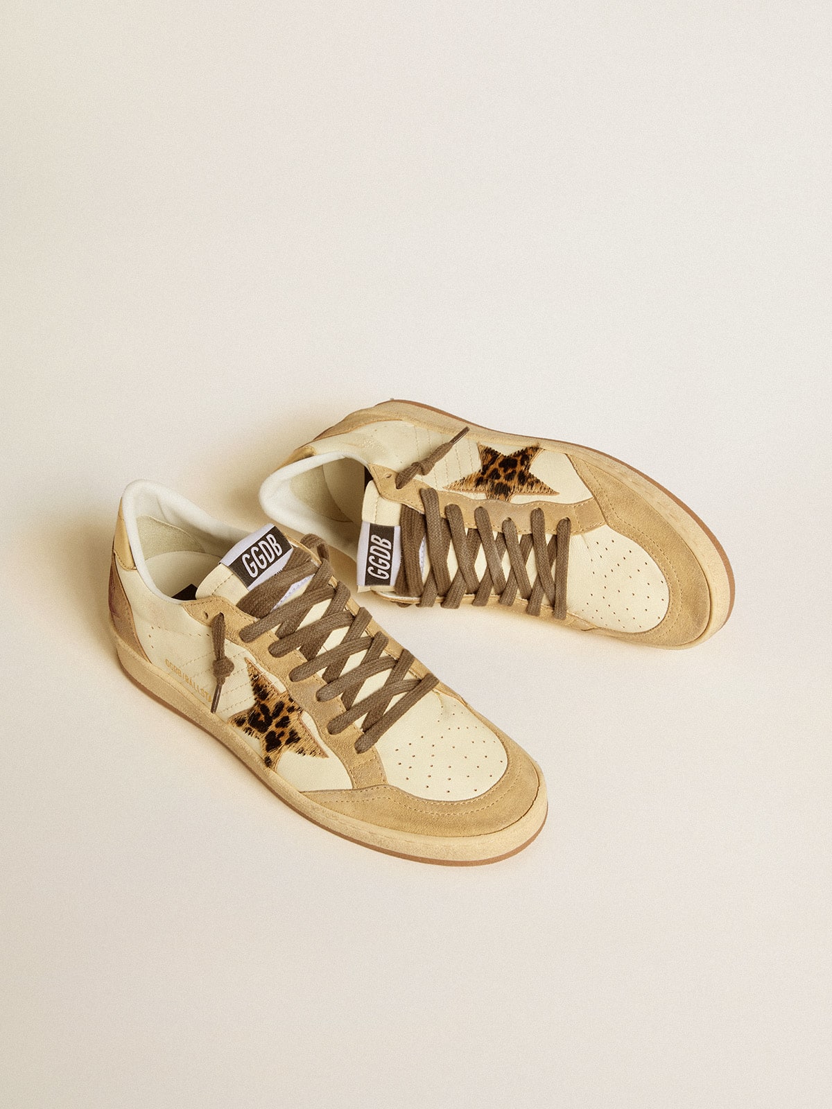 Ball Star in nappa and suede with pony skin star and metallic heel tab
