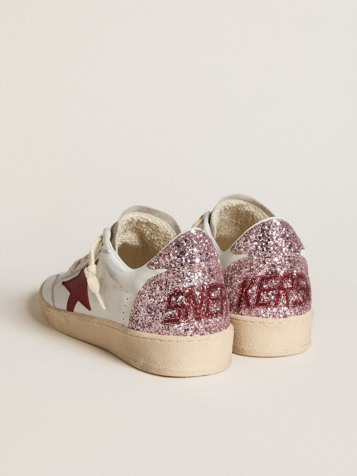 Ball Star LTD with red leather star and pink glitter heel tab