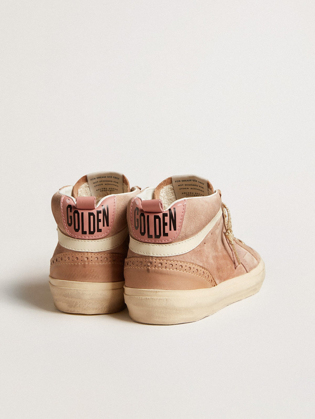 Women's Mid Star LTD in pink suede with pink lizard-print leather star