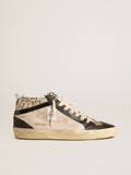 Mid Star LTD da donna in pelle nera e bianca con perle e stella traforata
