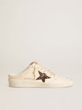 Ball Star Sabots in ivory nappa with bronze glitter star